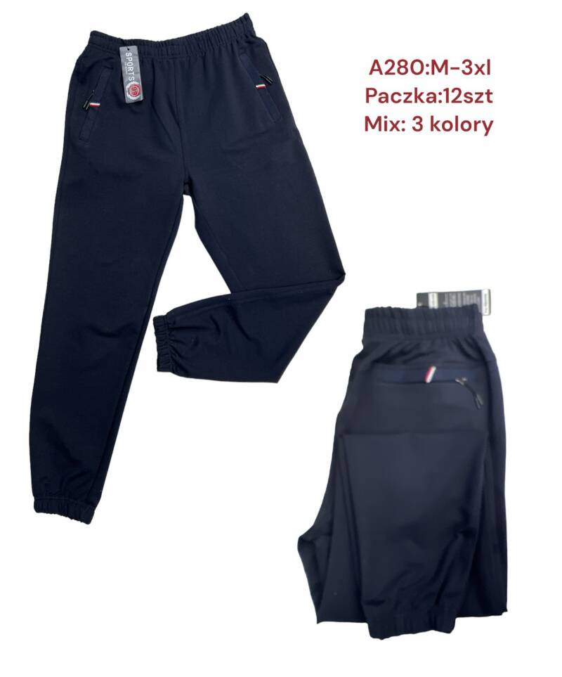 Spodnie dresowe meskie Roz M-3XL, Mix 3 Kolor Paczka 12 szt